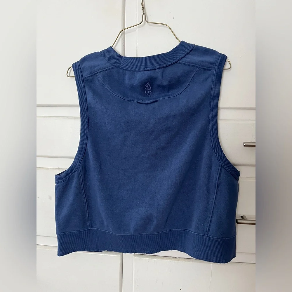 🆕 Free People Navy Sleeveless sweatshirt size medium - Picture 6 of 13
